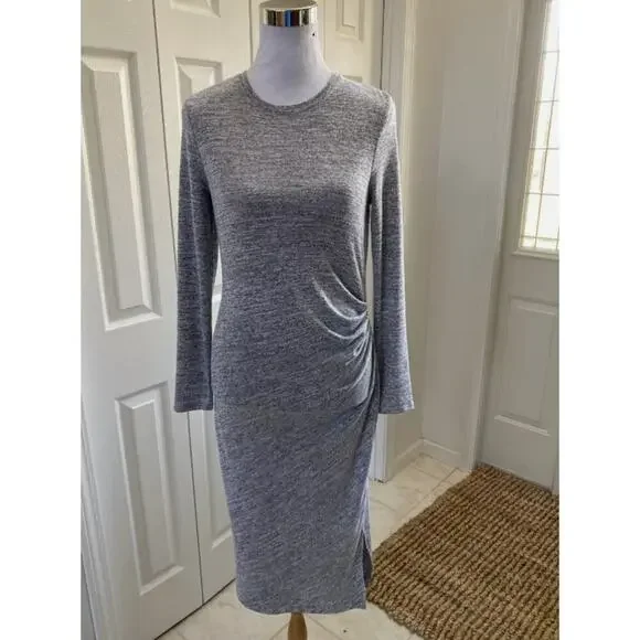Banana Republic Gray Stretch Side Ruched Dress Sz. Small - Picture 5 of 5